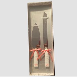 Pink Hearts Design Cake Cutter & Server for Parties, Weddings NEW